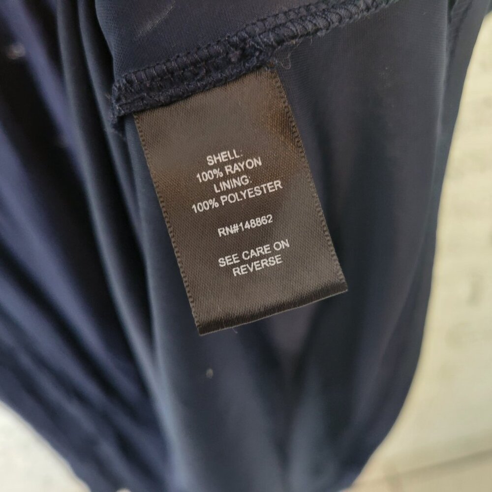 Torrid Dress 3X Plus Size Blue V-Neck 3/4 Sleeve High-Low Lined Stretch SWE169E - Picture 11 of 12